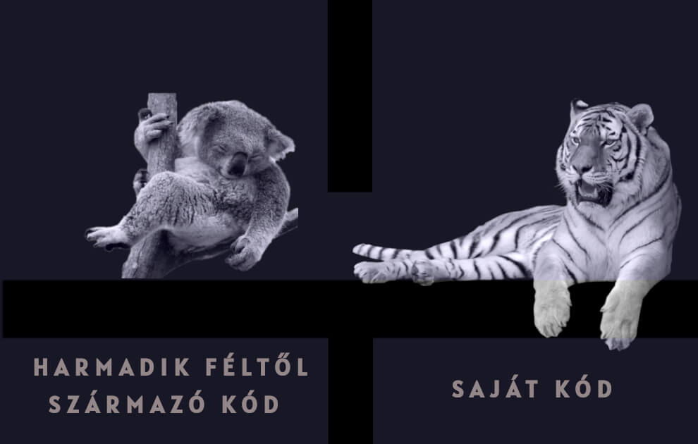 Saját kód versus harmadik féltől származó kód
