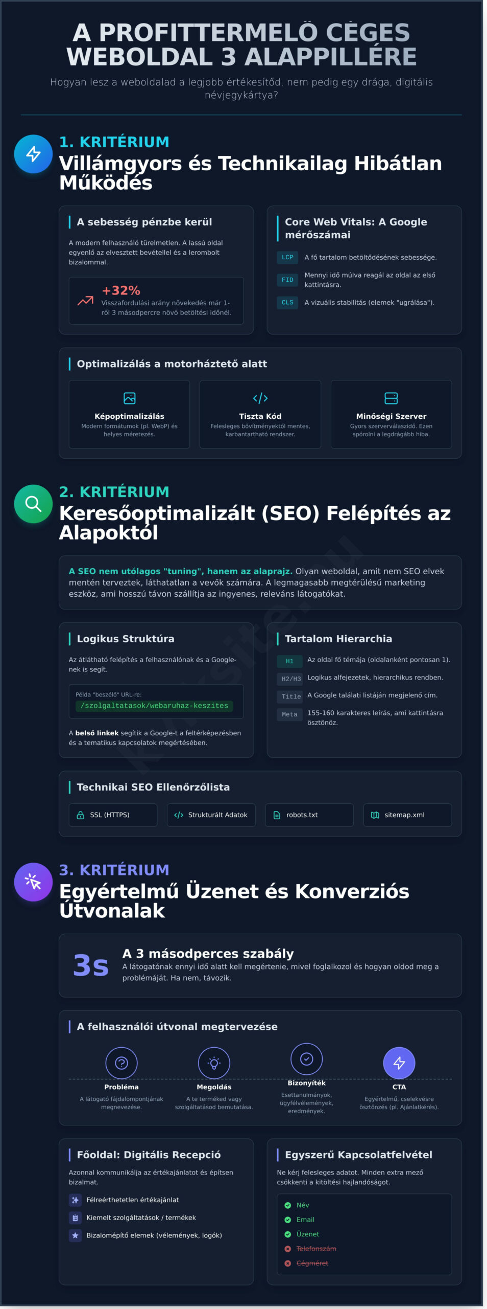 Céges weboldal készítés: 5 kritérium, amitől a honlapod bevételt termel - Infographic